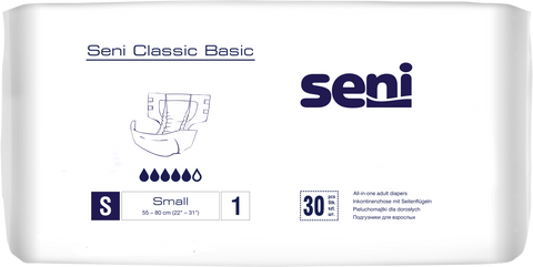 Seni Classic Basic Small Inkontinenzwindel – Atmungsaktive Erwachsenenwindel bei mittlerer bis schwerer Inkontinenz