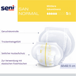 Seni San Normal atmungsaktive anatomische Inkontinenzvorlagen Infoblatt