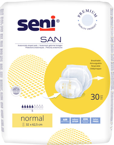 Seni San Normal atmungsaktive anatomische Inkontinenzvorlagen Verpackung