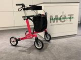 NoweGO Carbon-Rollator – leichter Premium-Rollator aus Kohlefaser mit Softbereifung & LED-Beleuchtung in Magenta