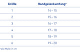 Größentabellde der ManuTrain Handgelenkbandage 